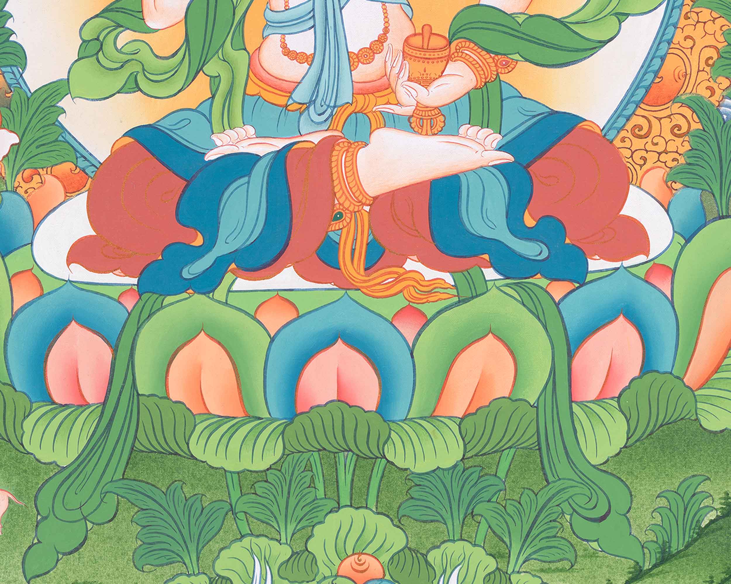Hand Painted Dorje Sempa Thangka | Vajrasattva Artwork | Power of Spiritual Cleansing