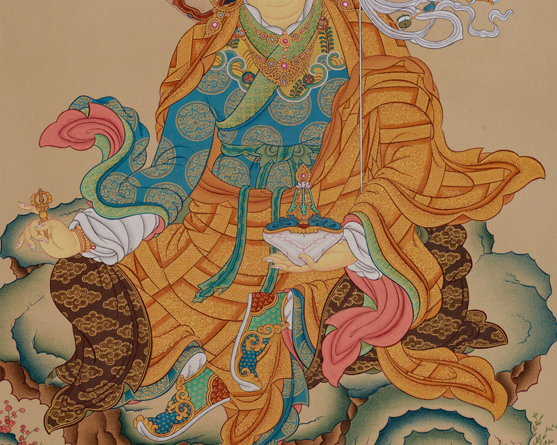 Tibetan Guru Rinpoche (Padmasambhava) Thangka | Masterwork of Spiritual Enlightenment