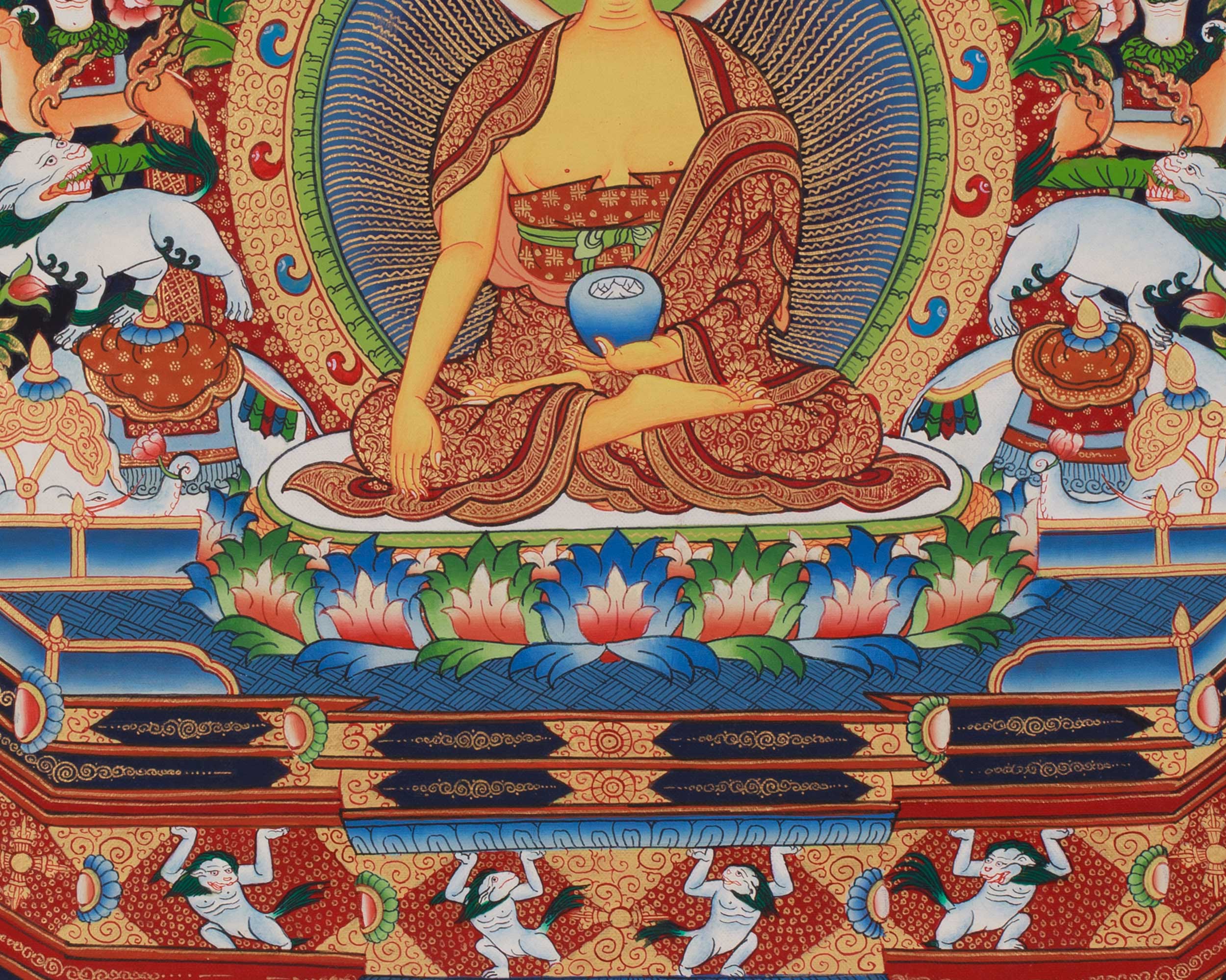 Seated Shakyamuni Buddha Thangka | Timeless Buddhist Art of Meditation and Awakening