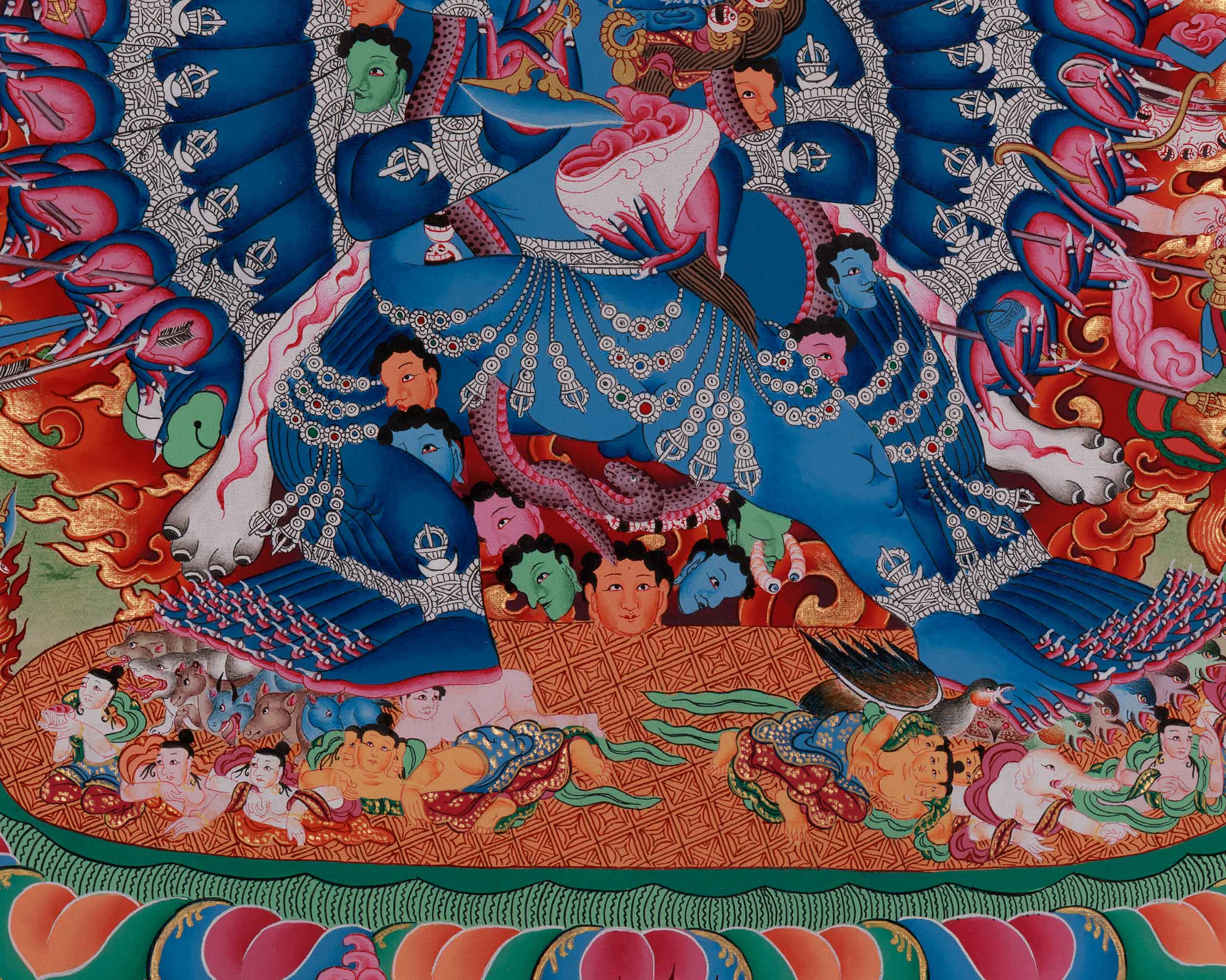 Wrathful Yamantaka Thangka | The Destroyer Of Death | Buddhist Altar