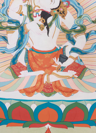 Vajrasattva with Consort Thangka | Sacred Symbol of Unity and Enlightenment