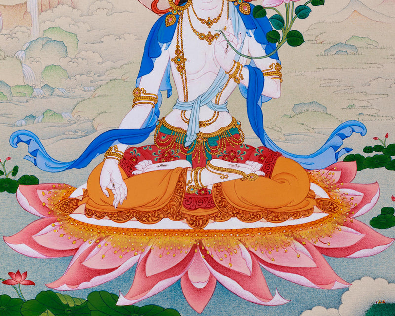 Surreal Mother White Tara Thangka