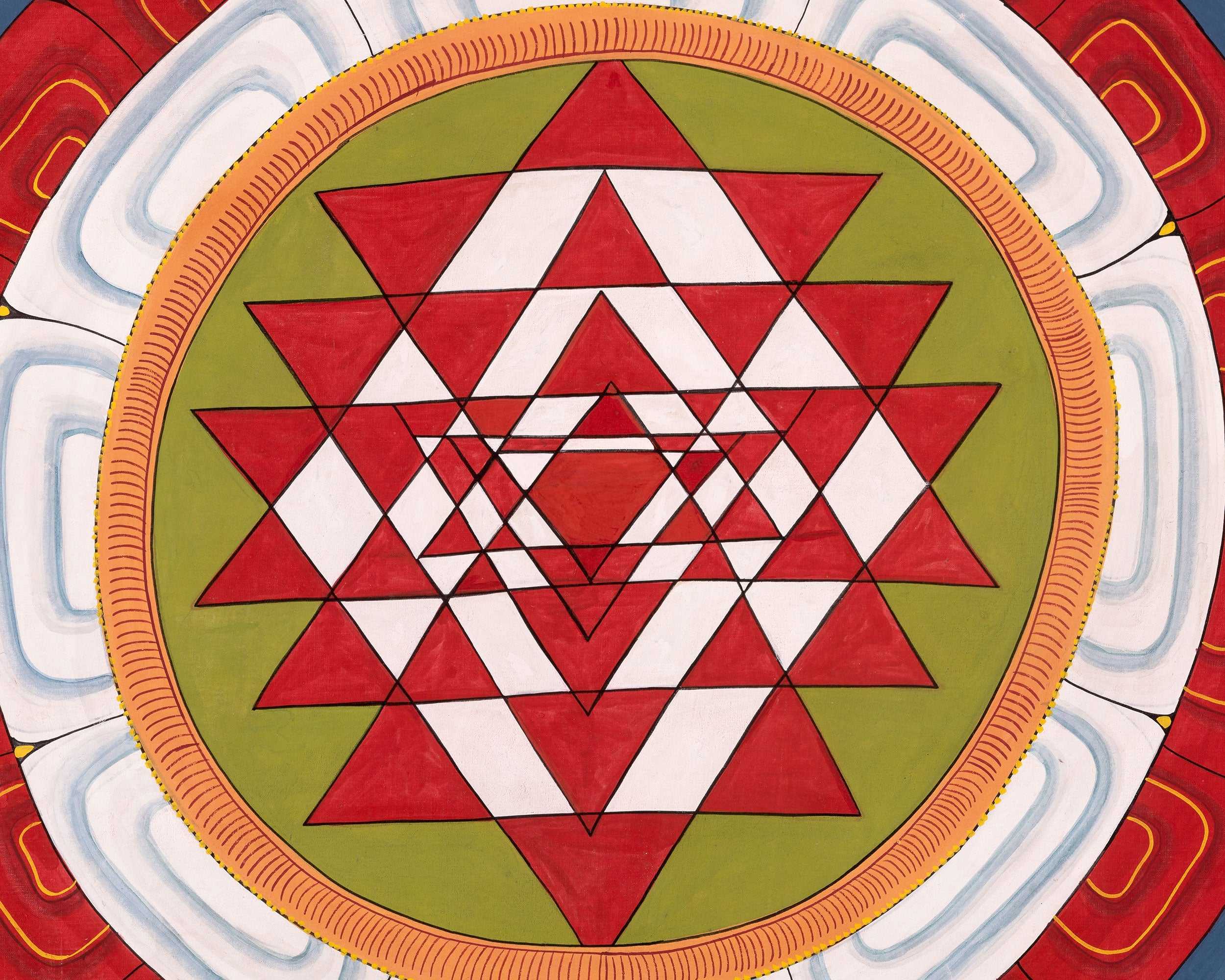 Shree Yantra Mandala Thangka | Meditation Artwork