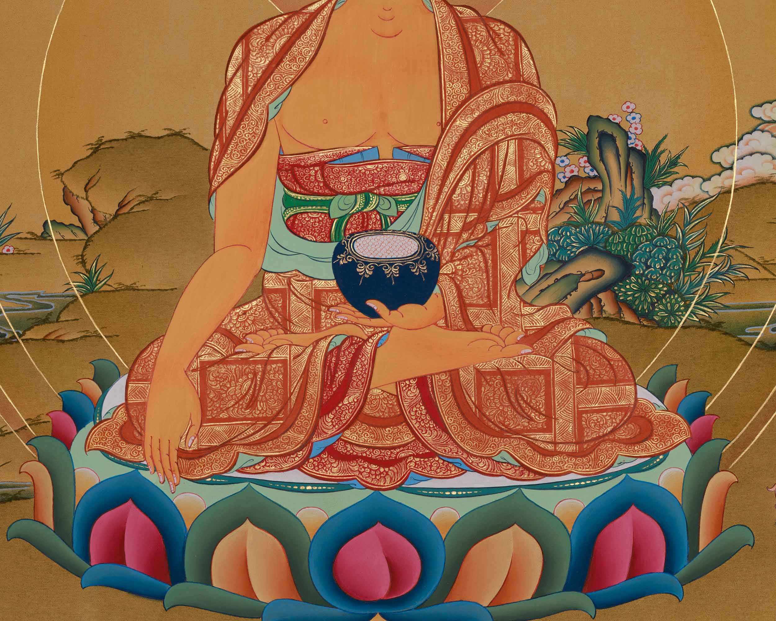 Enlightenment Shakyamuni Buddha Painting | A Sacred Depiction of the Buddha’s Awakening
