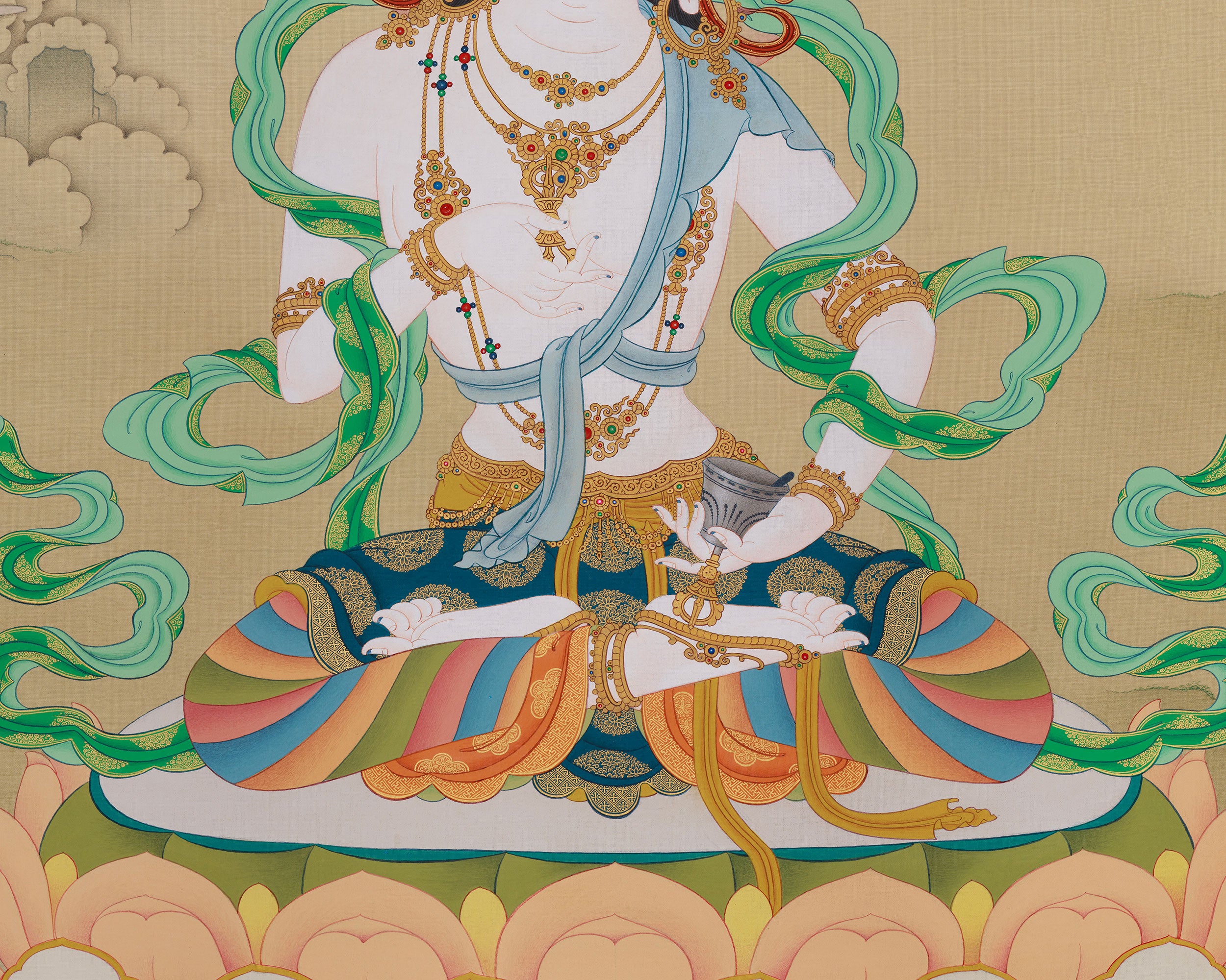 Traditional Vajrasattva Art | Dorje Sempa Thangka | Purification Deity
