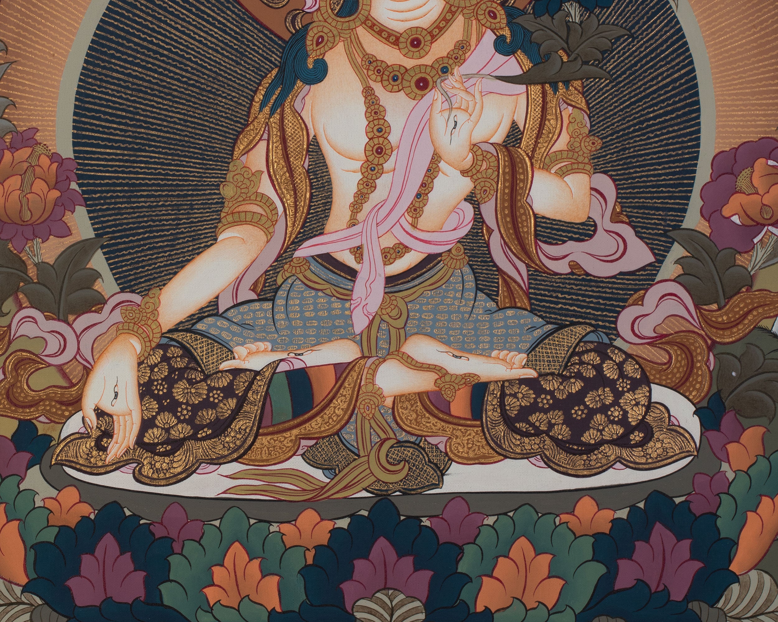 Original Hand-Painted White Tara Thangka | Goddess of Healing