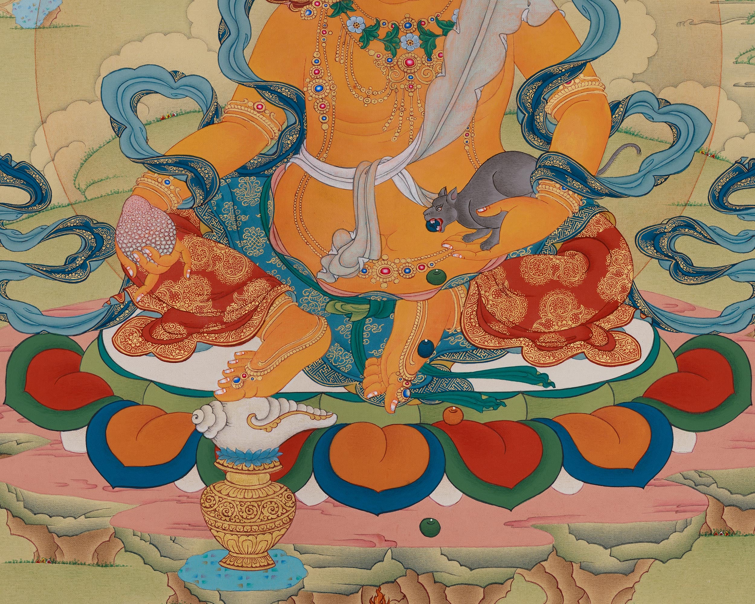 Tibetan Dzambhala Artwork | Symbolized Wealth, Abundance, and Generosity