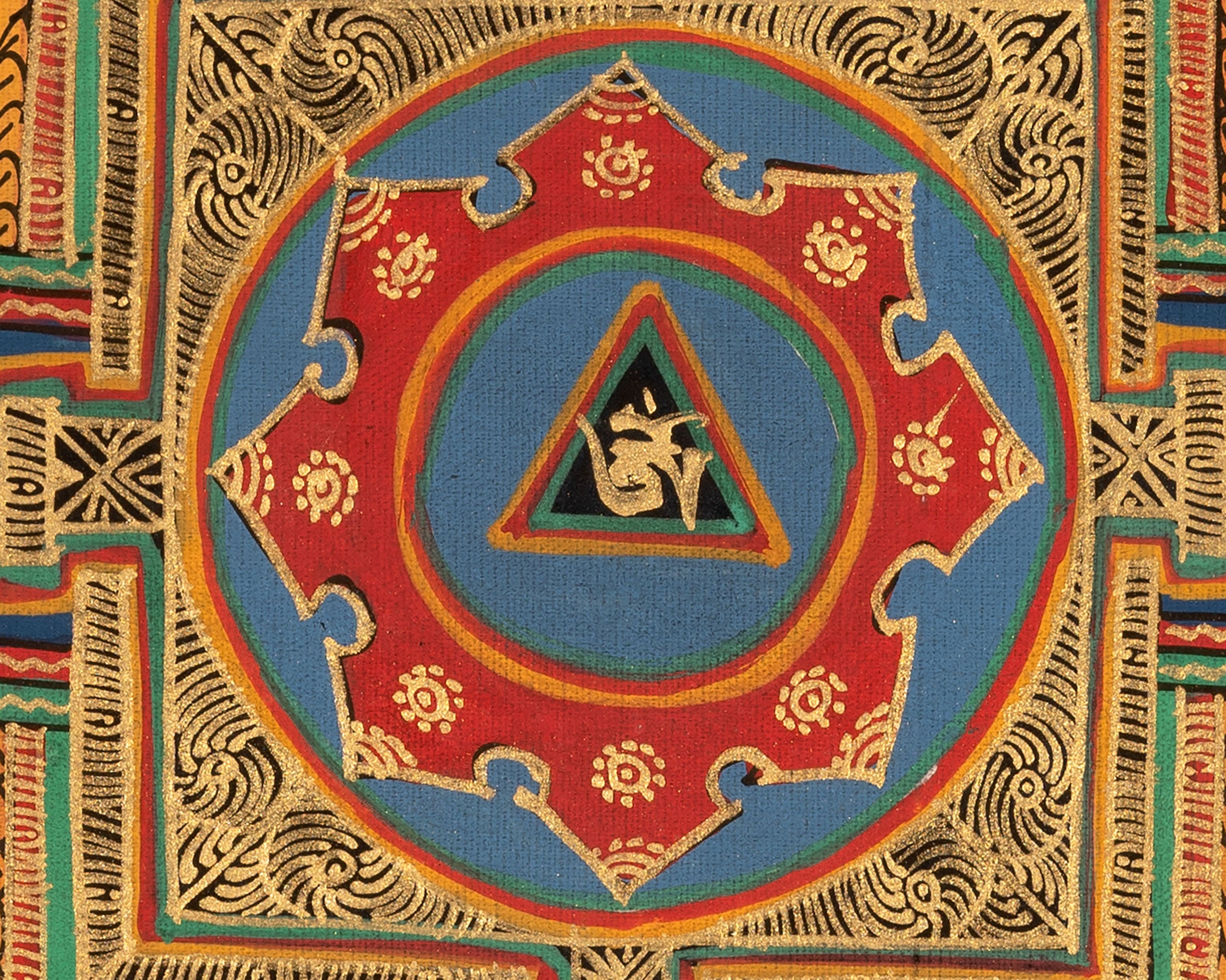 Tibetan Om Mandala Thangka | Sacred Art of Creation and Meditation