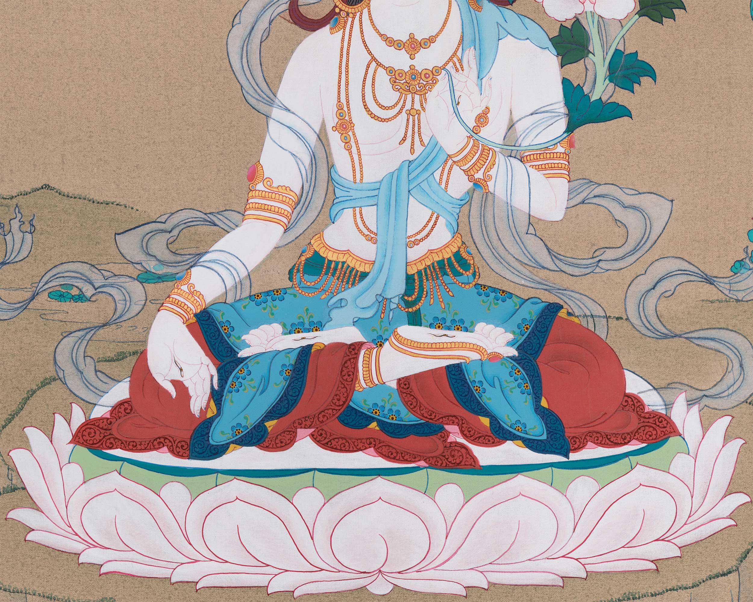 Seven Eyed Sita Tara Thangka | Guardian of Compassion and Longevity