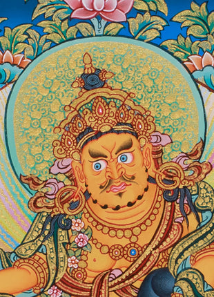 Buddhist 5 Dzambhala Thangka | Divine Guardians of Fortune & Wealth