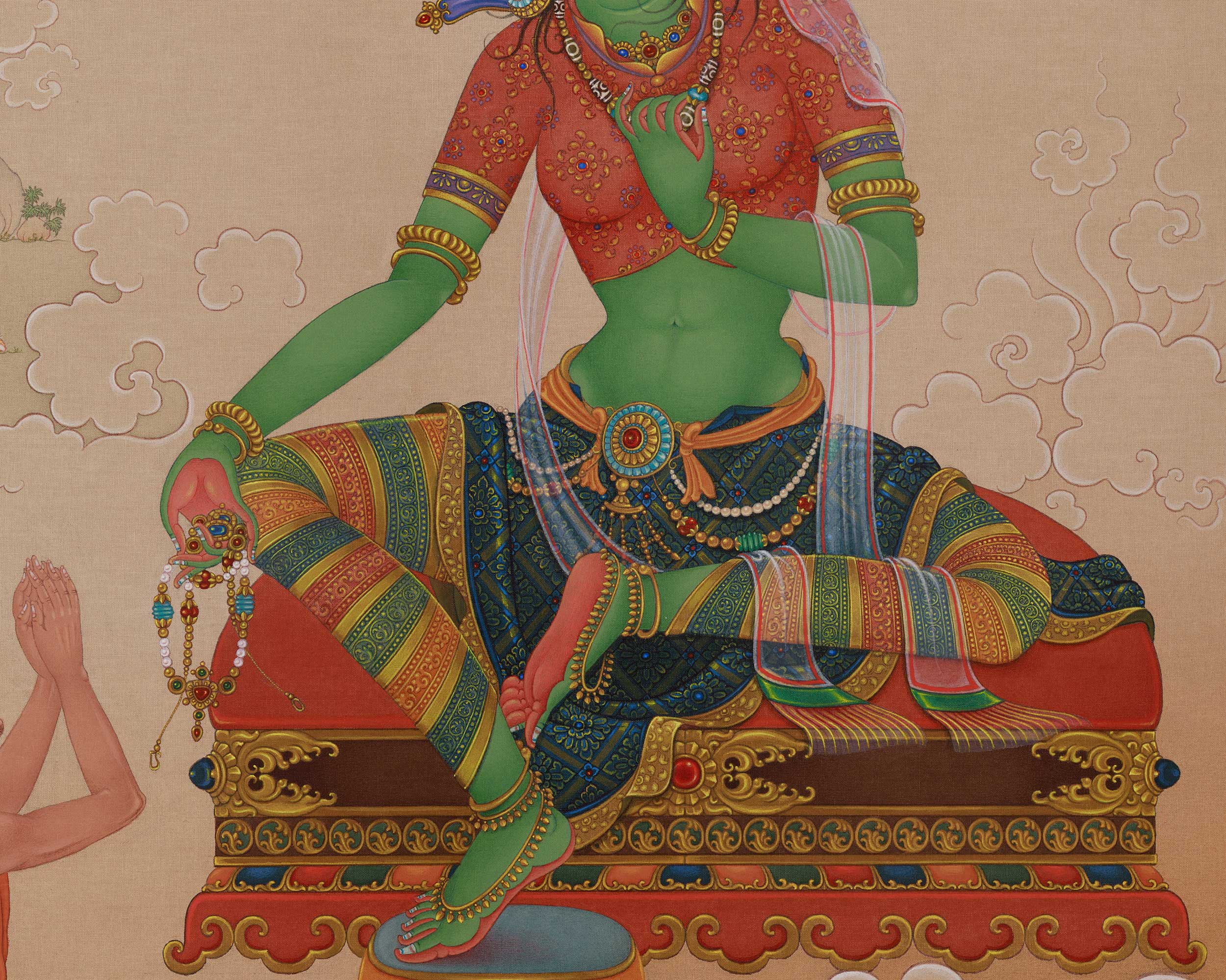 Green Tara Buddhist Artwork | Compassion Deity | Shyama Tara