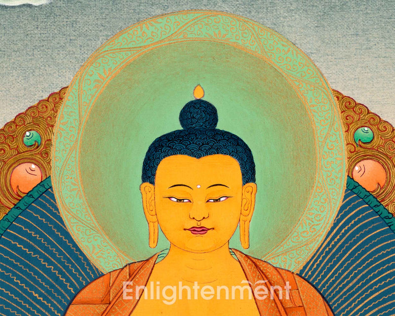 Authentic Buddha Gautama Thangka | Hand-Painted Art of Shakyamuni Buddha | Traditional Painting