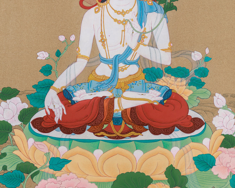 Extra-ordinary White Tara Thangka Painting