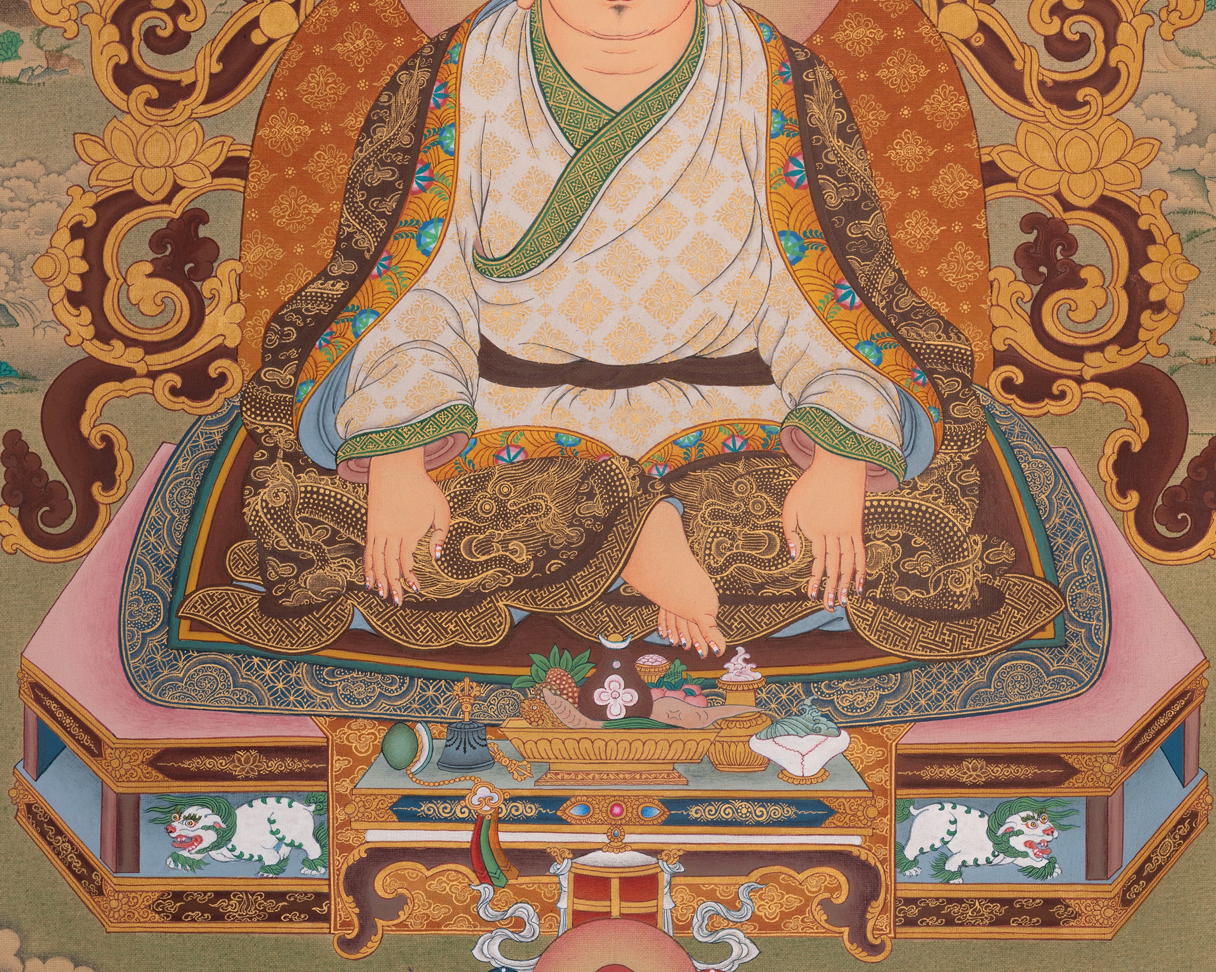 Marpha Kagyu Lineage Art | Tibetan Meditation Master Thangka | Spiritual Gift