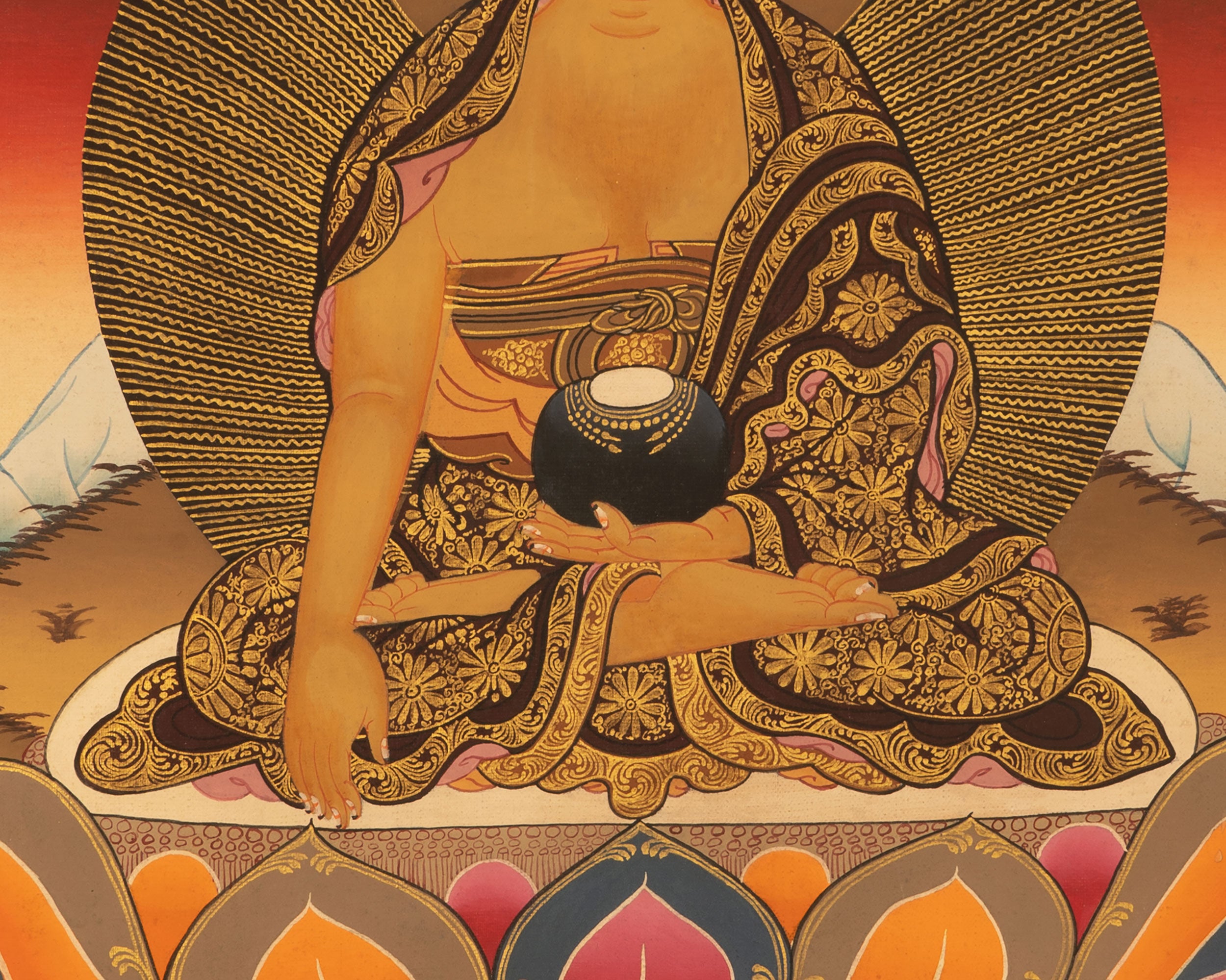 Gautama Buddha Thangka | Traditional Tibetan Painting | Wall Hanging Decors