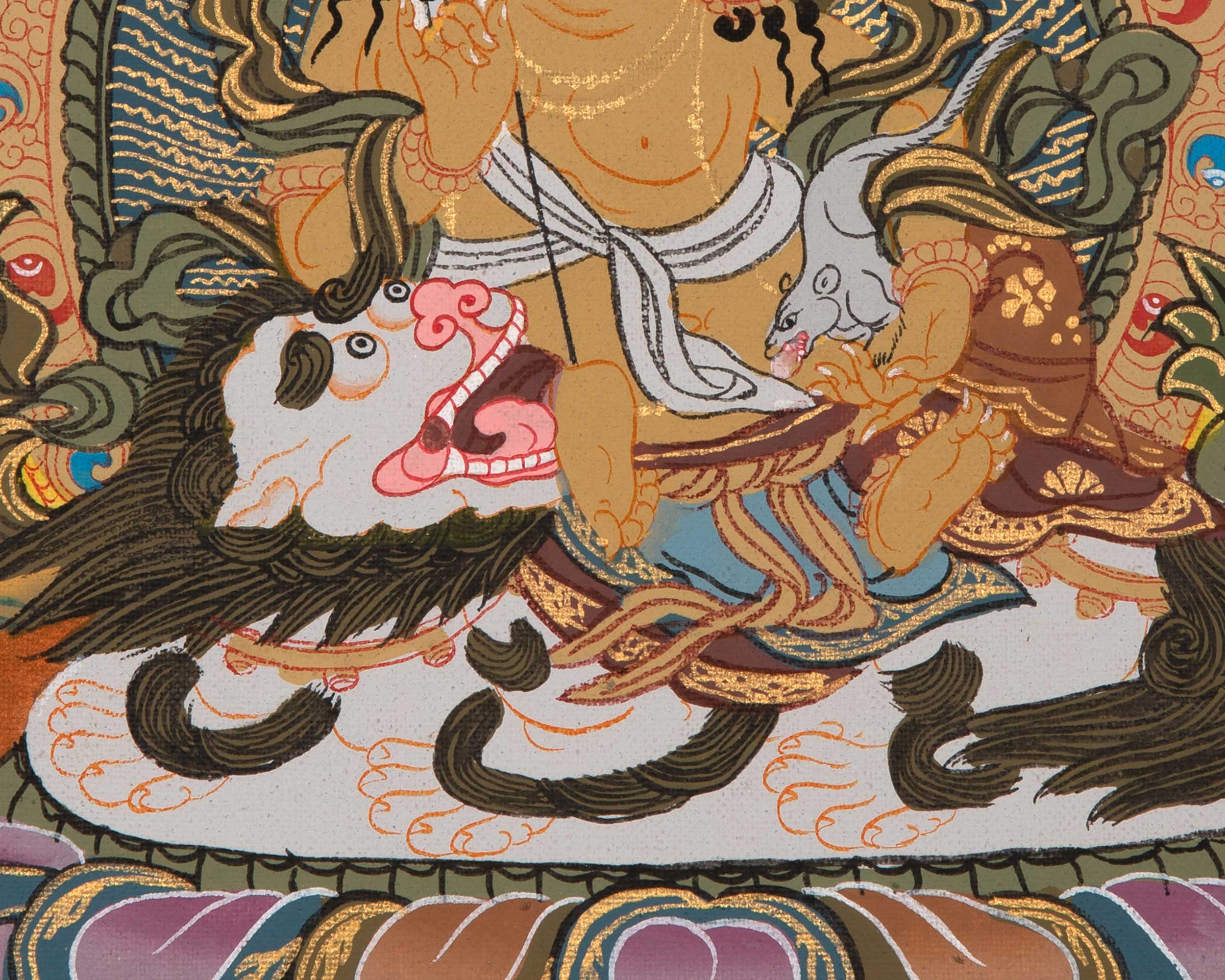 Vaisravana Tibetan Thangka | God Of Wealth | Wall Decors