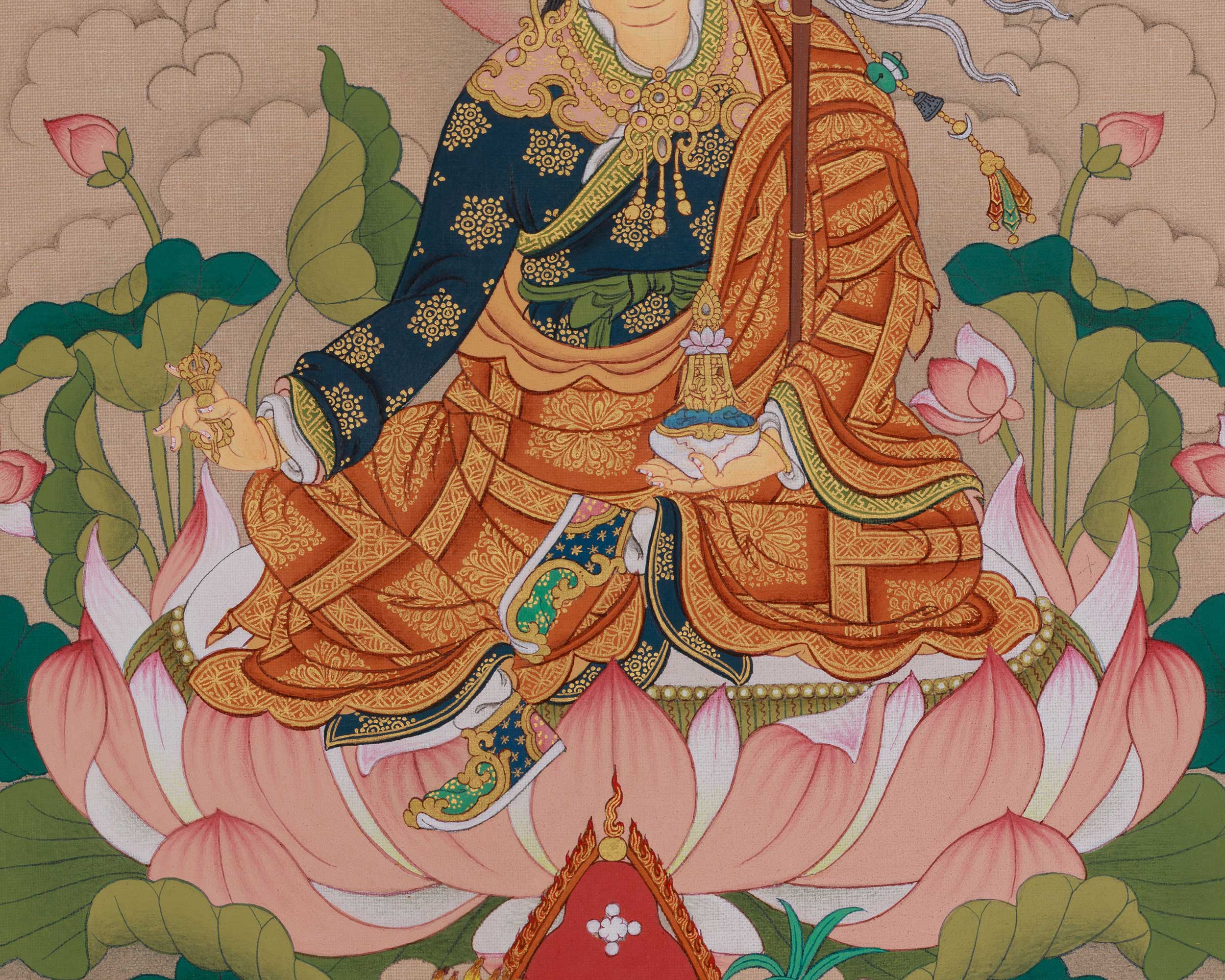 Vajrayana Guru Rinpoche Art | The Lotus Born Master | Padmasambhava Thangka