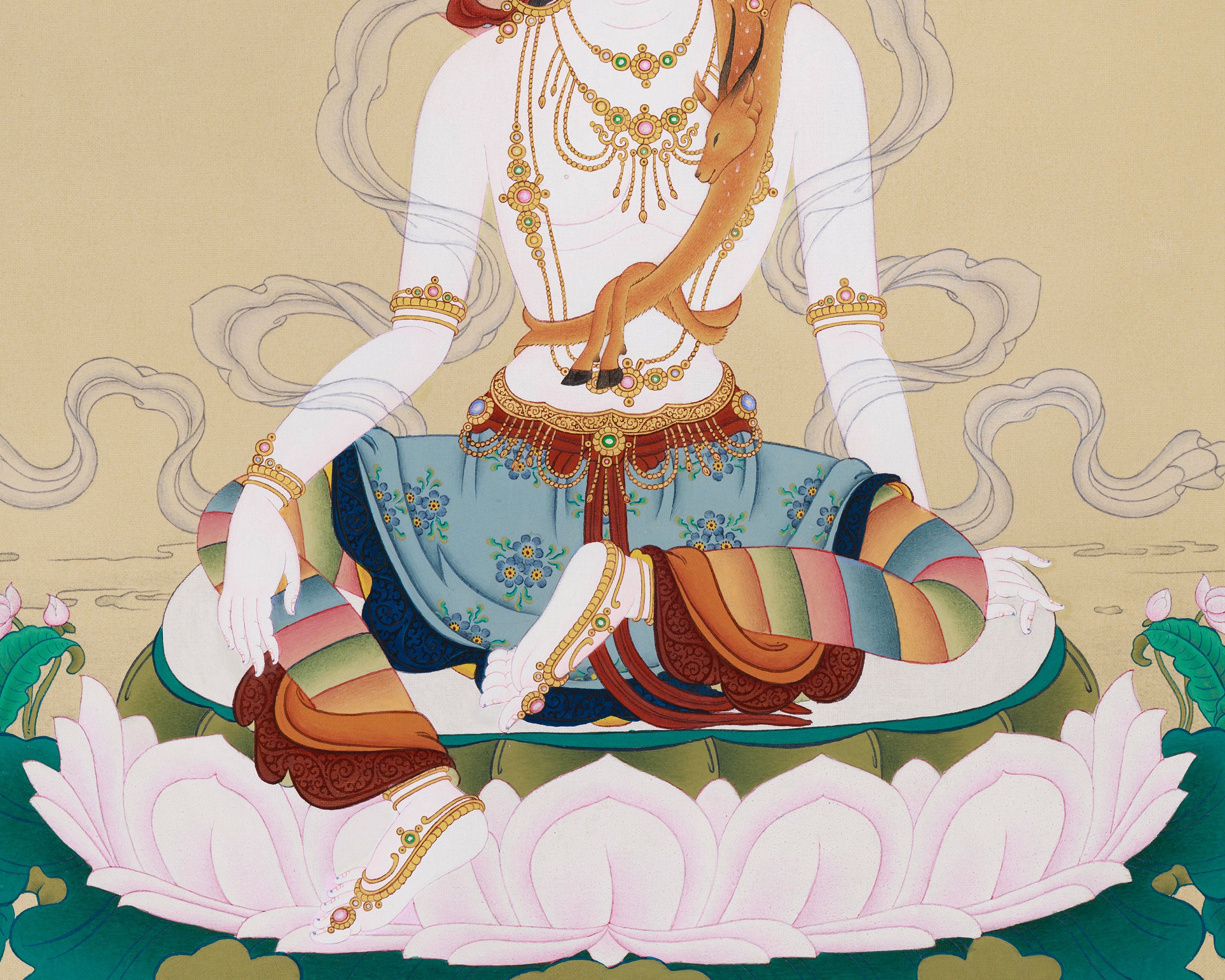 Two-Arms Chenrezig Painting | Exclusive Spiritual Protection