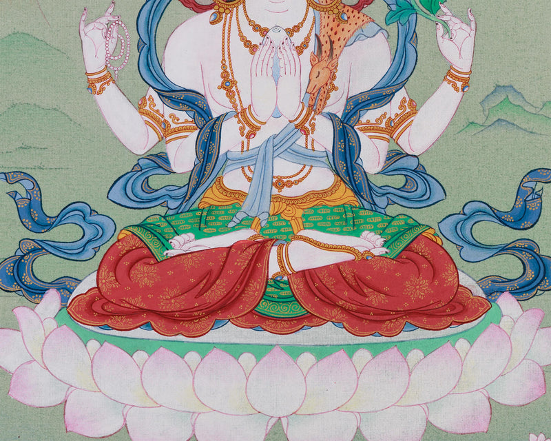 Compassionate Bodhisattva, Chenrezig Thangka