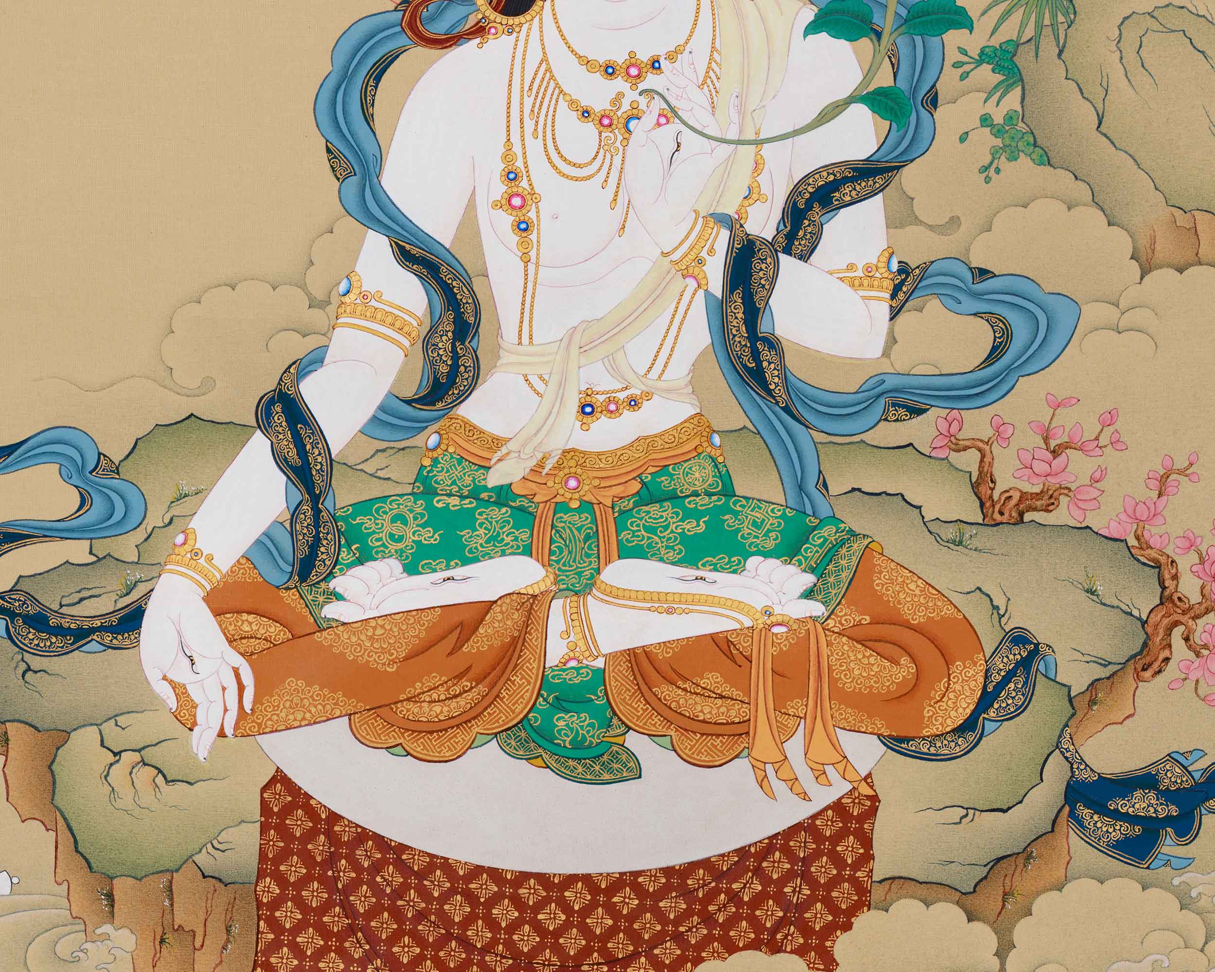 Traditional Seven-Eyed White Tara | The All-Seeing Goddess of Compassion and Long Life