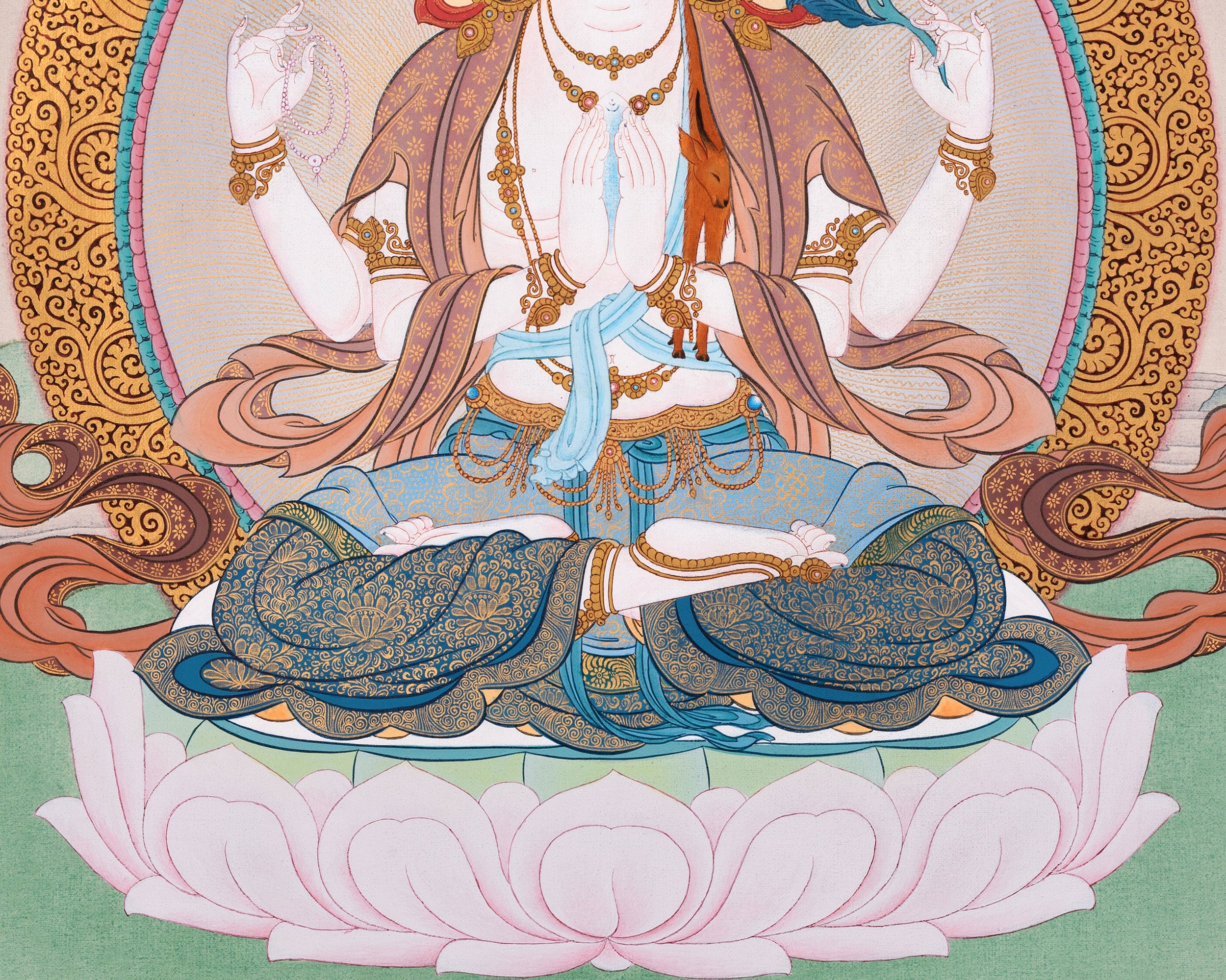 Four-Armed Chenrezig Buddha Print | Avalokiteshvara Artwork
