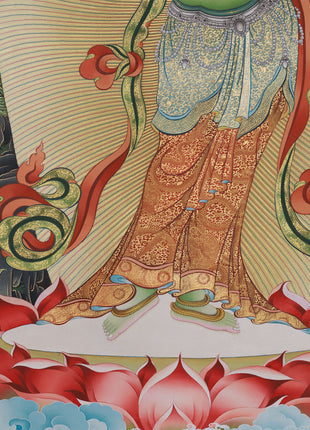 Standing Goddess Green Tara Canvas Print | Tibetan Bodhisattva of Compassion