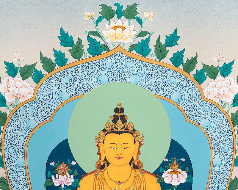 Hand-Painted Maitreya Buddha Thangka | Compassion and Enlightenment | The Future Buddha