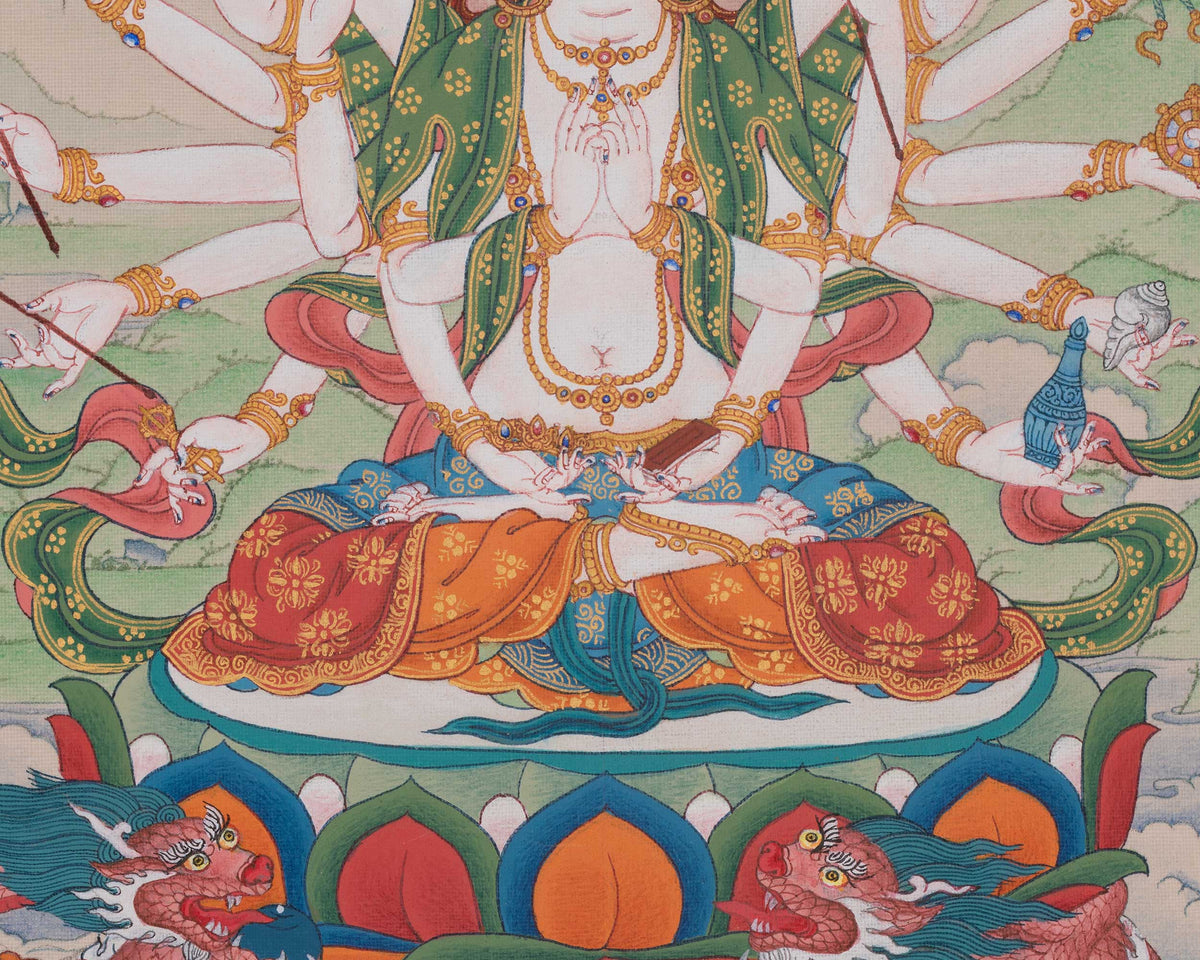 Hand-Painted Cundi Thangka | Mother of Seven Kotis of Buddhas