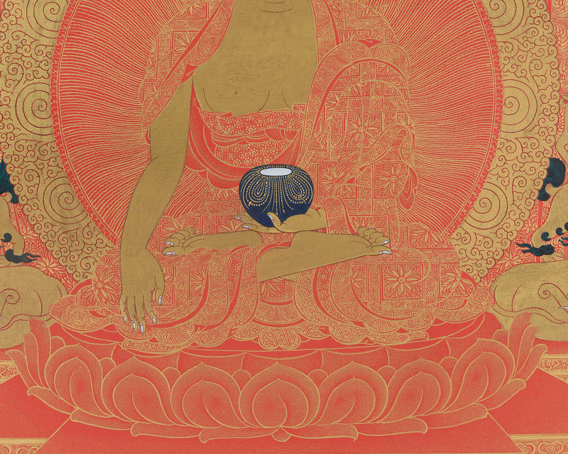 The Historical Buddha Shakyamuni | A Gold Thangka of Timeless Wisdom