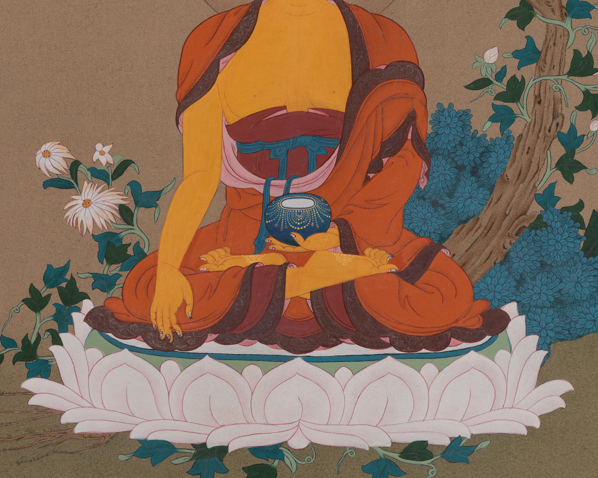 Siddhartha Gautama Buddha Thangka | Shakyamuni Historical Buddha Artwork