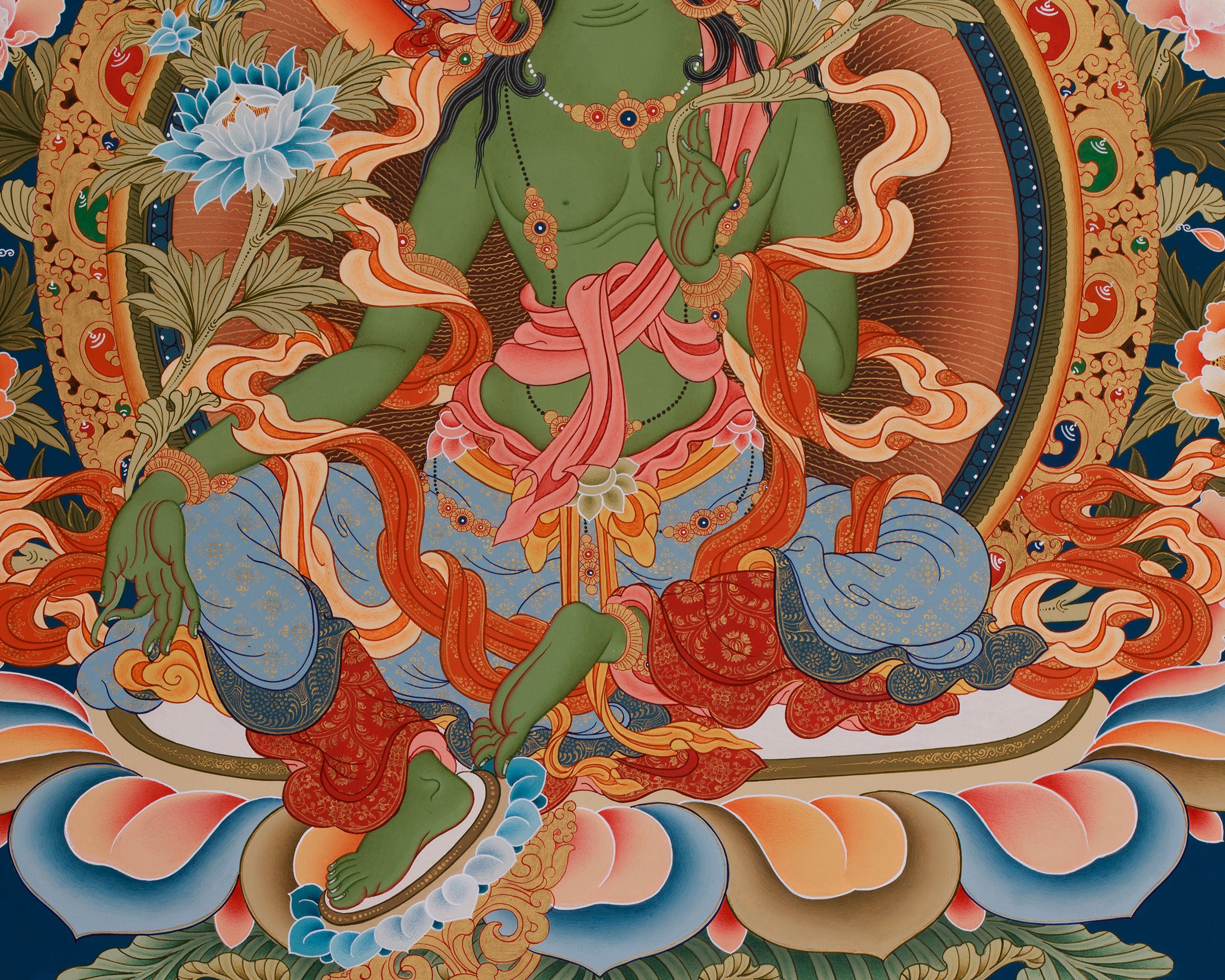 The Compassionate Shyamatara (Green Tara) Thangka | Tara’s Blessings of Protection & Swift Aid
