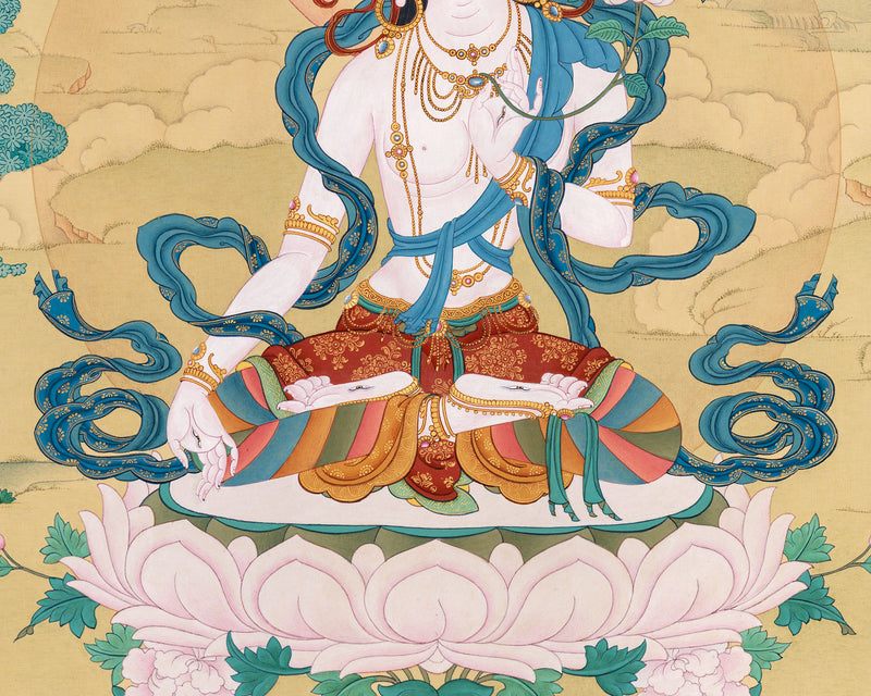 White Tara Meditation Art | Tibetan Buddhist Goddess of Healing & Compassion