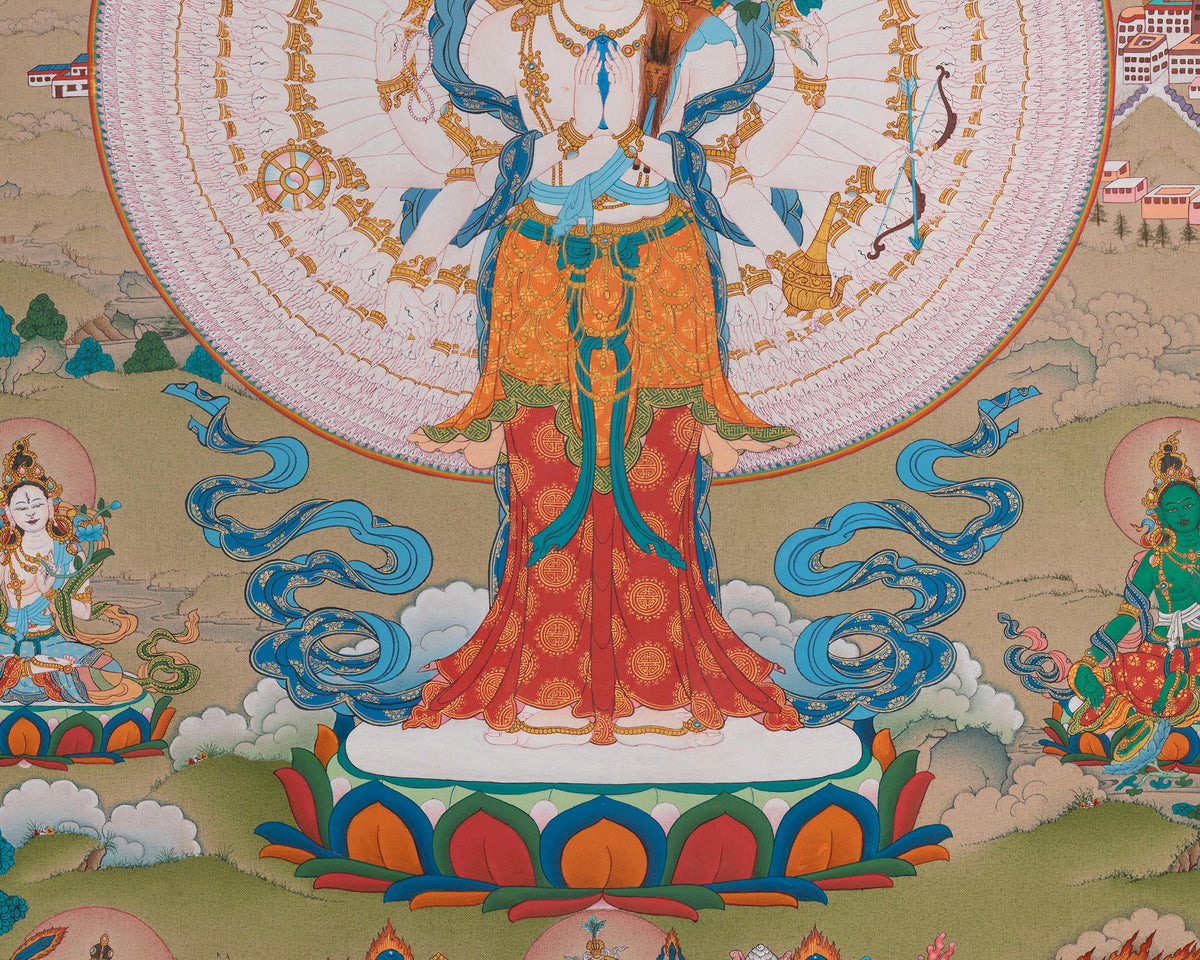 1000-Armed Chenrezig with Other Deities | Sahasrabhuja Avalokiteshvara