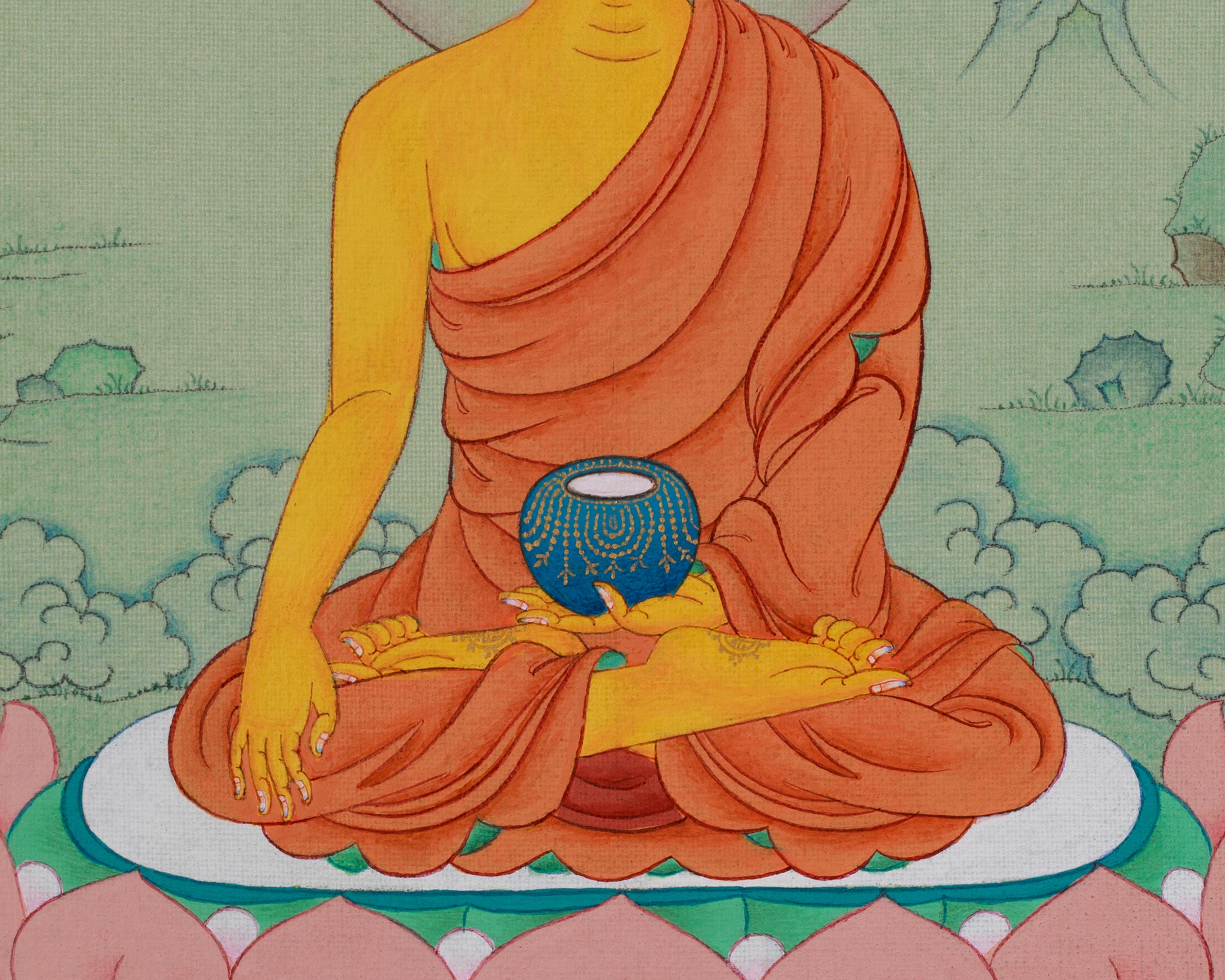 Himalayan Shakyamuni Buddha Thangka | The Awakened One | Path of Enlightenment