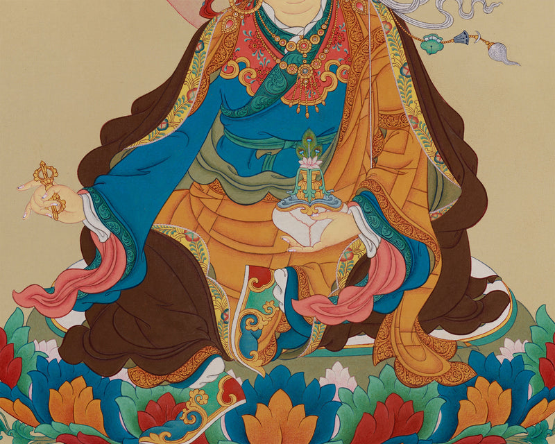 Minimalist Guru Padmasambhava Thangka | The Lotus Born Master