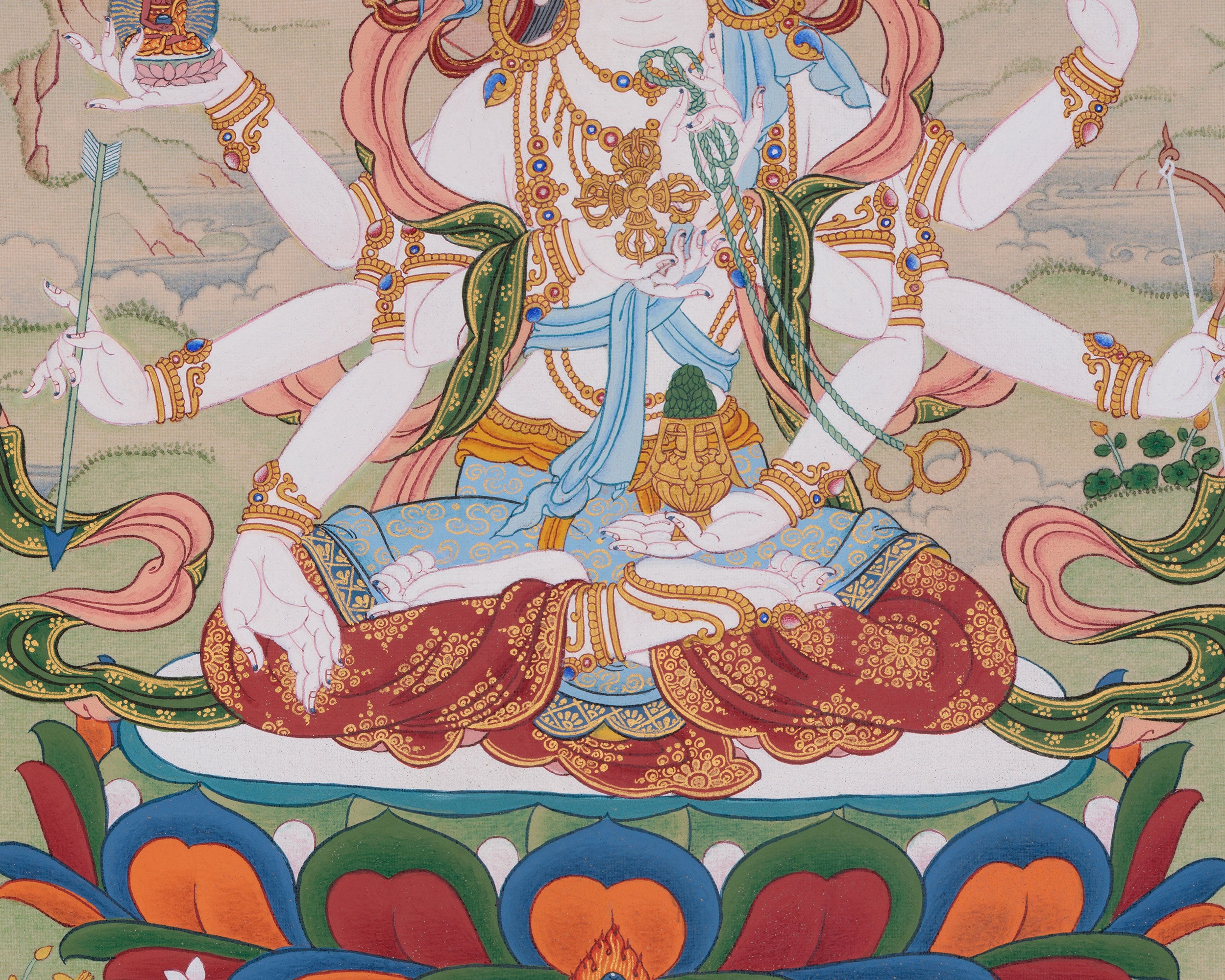 Goddess Namgyalma Thangka | Tibetan Longevity Deity