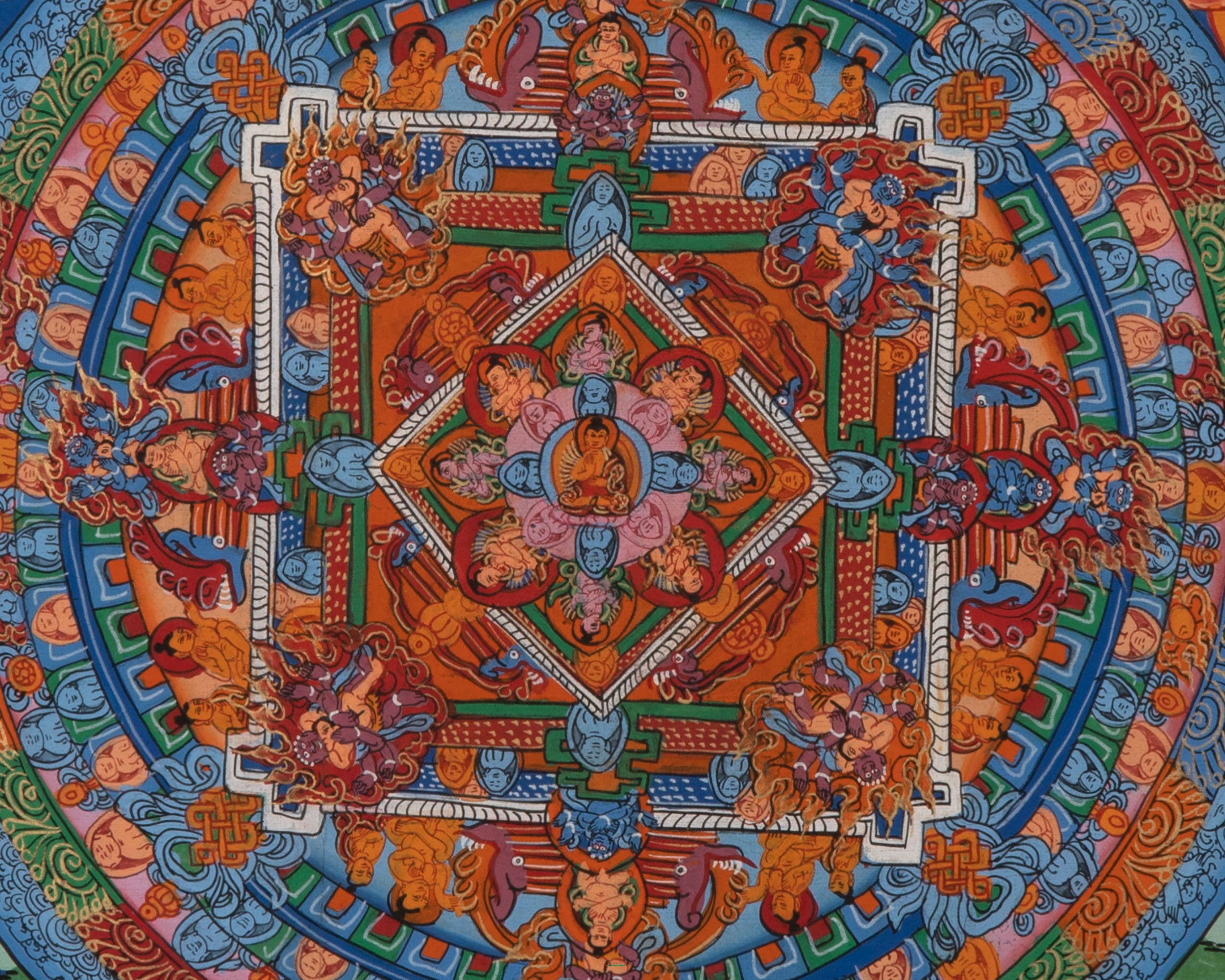 Meditation Mandala Thangka | Hand-Painted Buddha Mandala