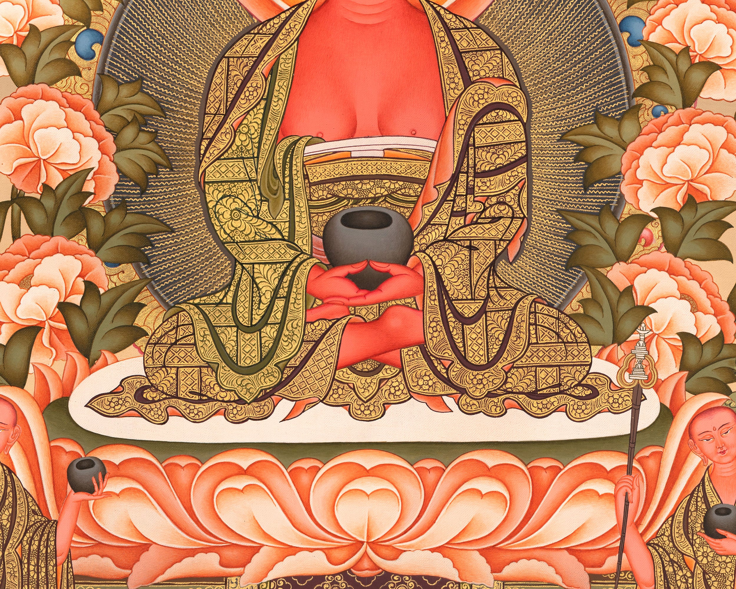 Pure Land Buddha Art | Amitabha Thangka for Clarity, and Liberation