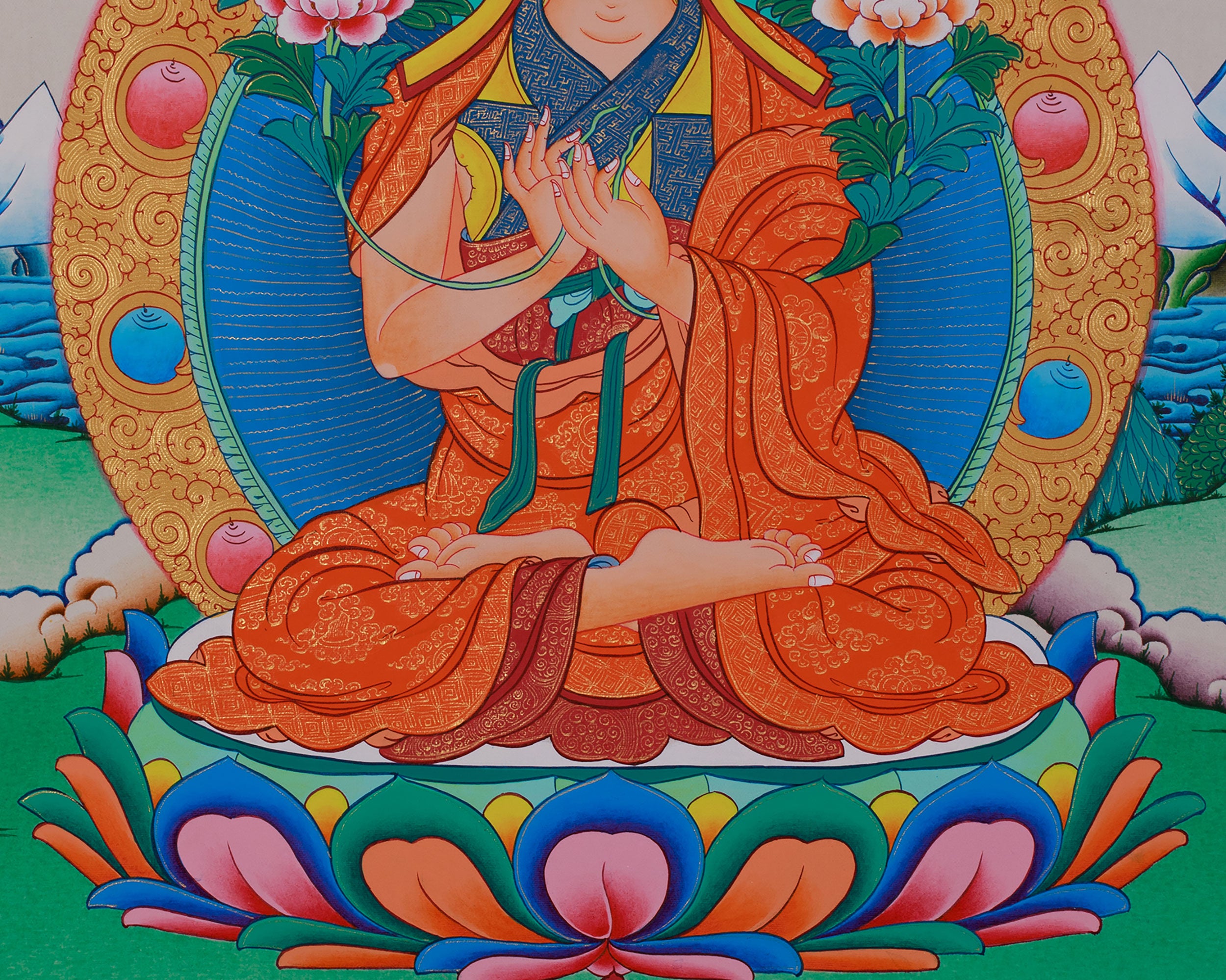 Tsongkhapa Lobzang Drakpa Thangka | Tibetan Buddhist Master