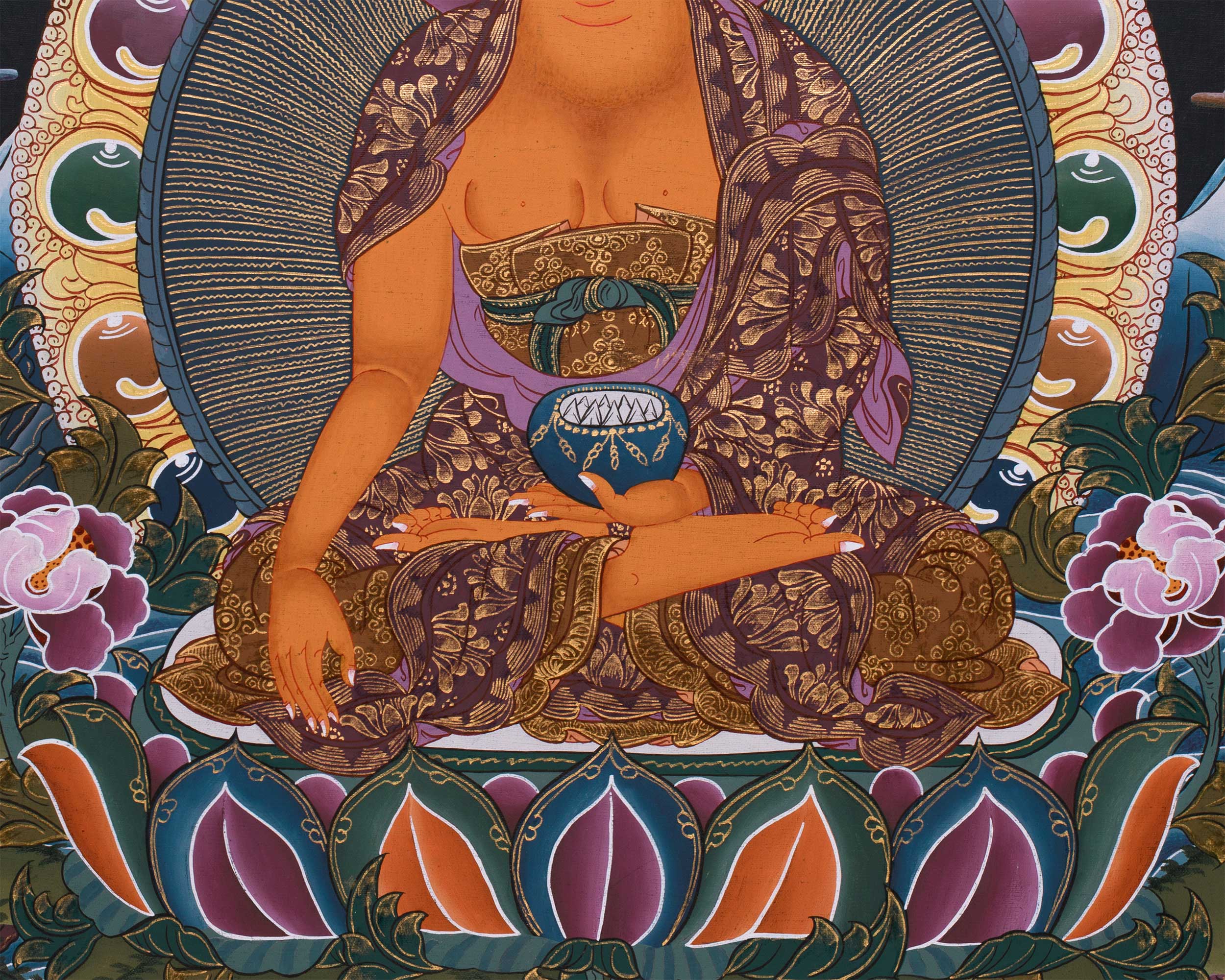 Traditional Buddha Shakyamuni Painting | Spiritual Enlightenment Art