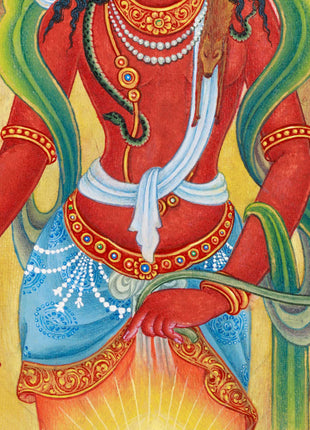 Red Chenrezig Thangka Print | Boddhisattva Avalokiteshvara | Traditional Art Print of Chenresig
