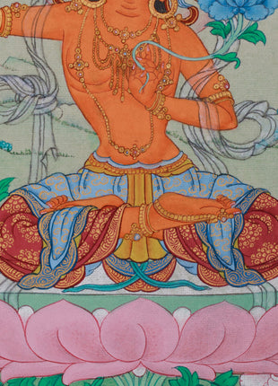 Enlightened Manjughosa, Bodhisattva Thangka | Small Canvas Art