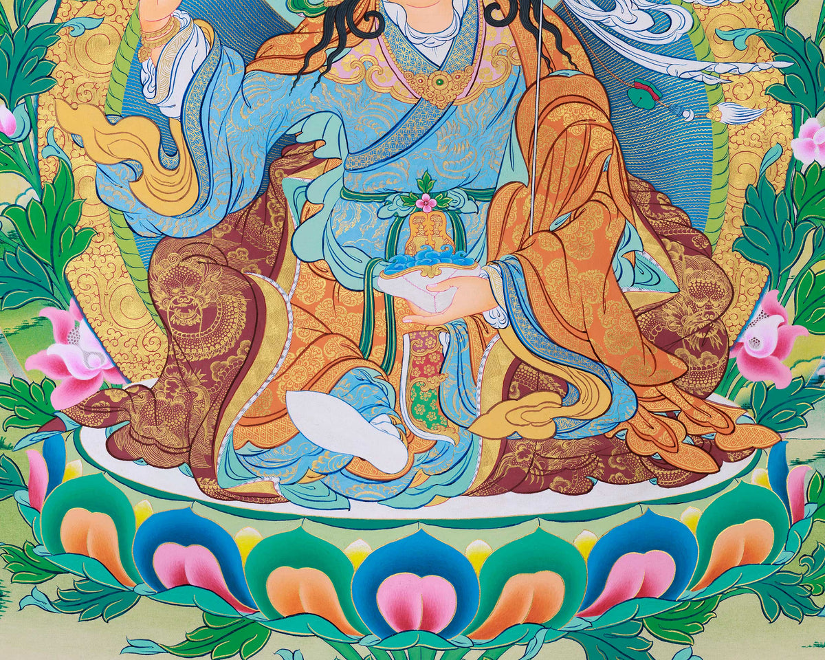 Guru Rinpoche Sacred Artwork | Hand-Painted Padmasambhava Thangka