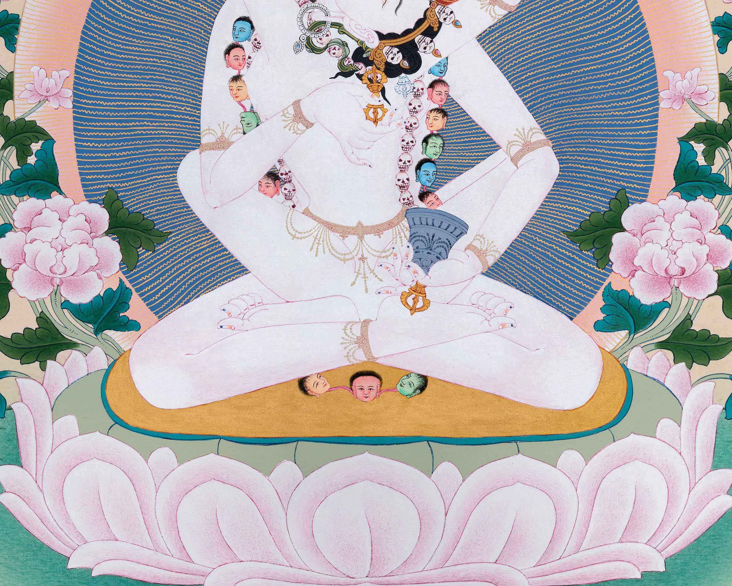 Vajrasattva with Consort Canvas Print | Deity of Purification and Spiritual Transformation