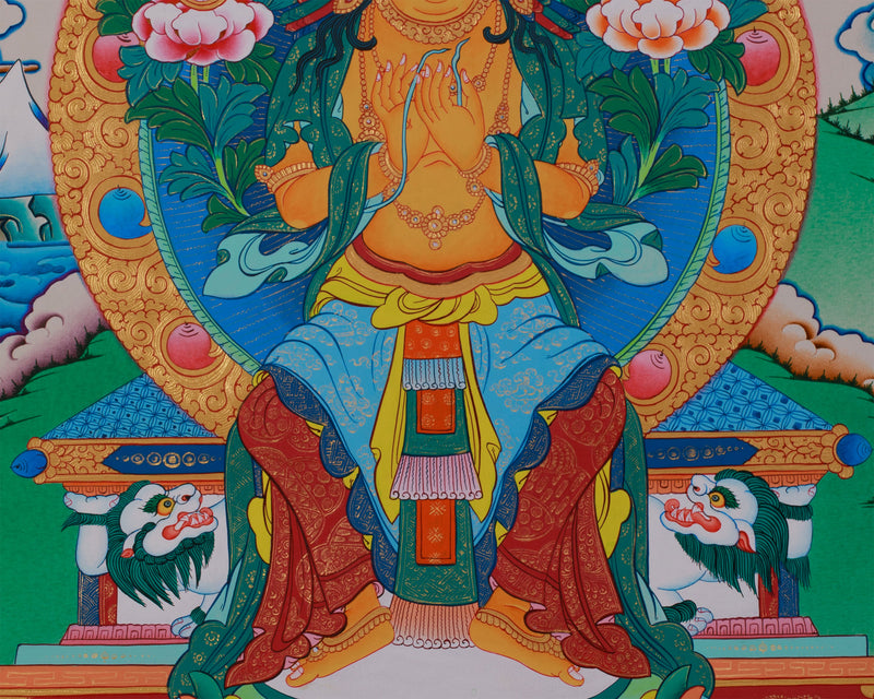 Hand-Painted Maitreya Buddha Art | Symbol of Future Enlightenment and Compassion