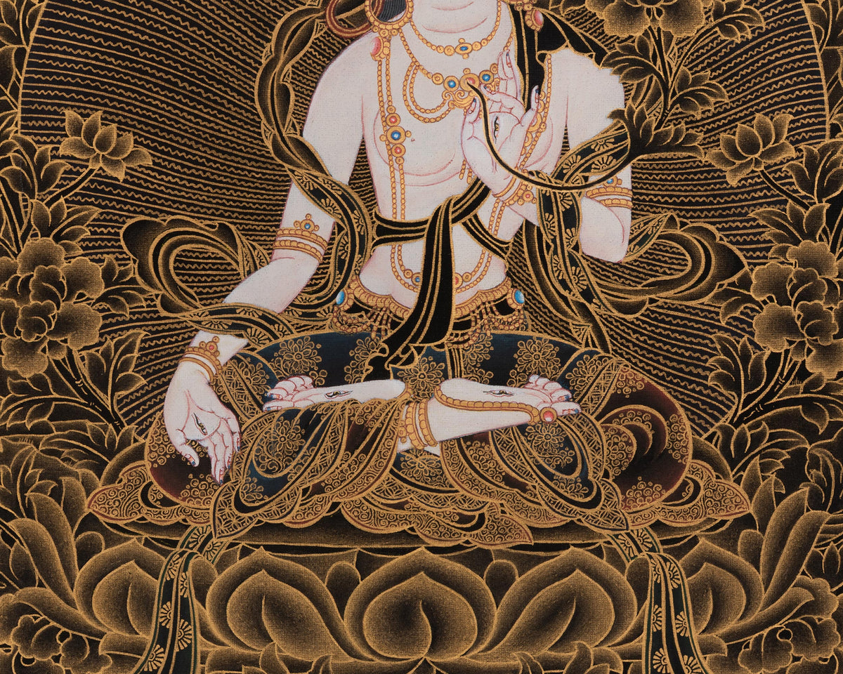 Healing Deity Sita Tara Thangka | White Tara Art | Enlightened Female Buddha