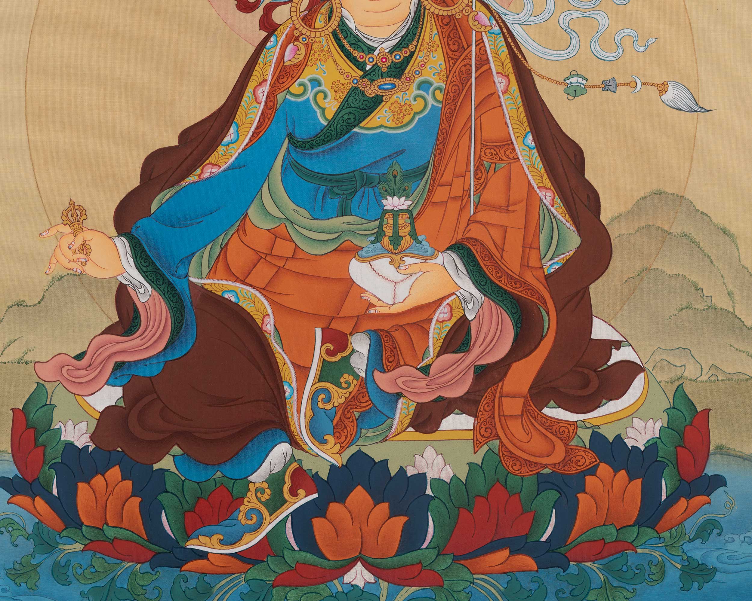 Guru Rinpoche Himalayan Art | Vajrayana Master | Spiritual Thangka