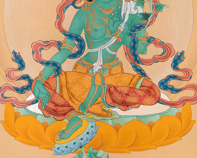 Hand painted Green Tara for your Spiritual Altar