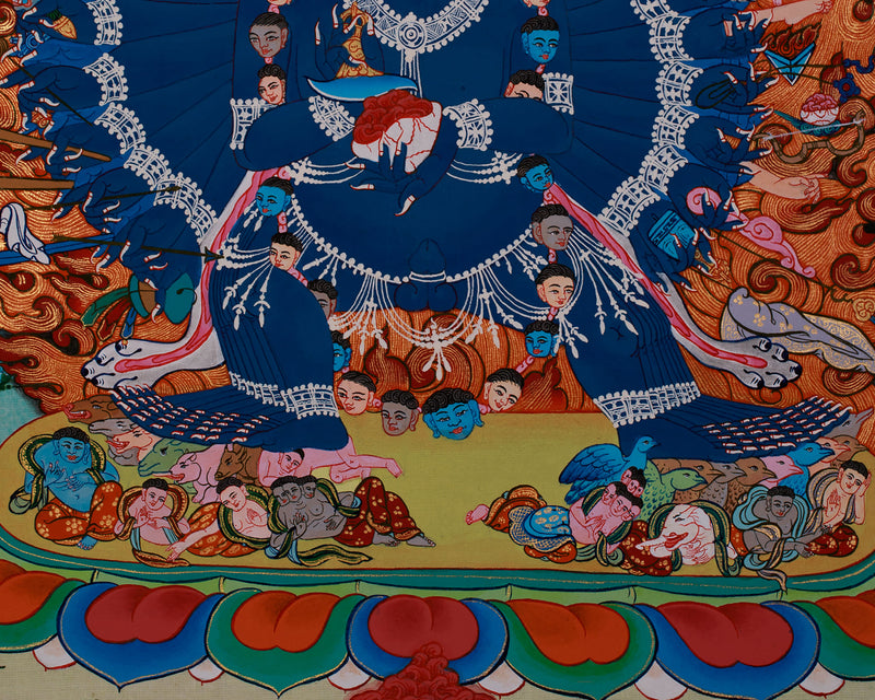 Wrathful Yamantaka Thangka | Tibetan Buddhist Protector