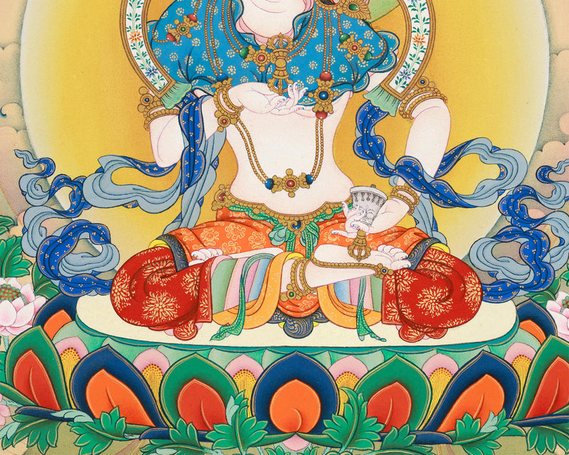 The Supreme Buddha, Vajrasattva Thangka Print | Bodhisattva of Purification